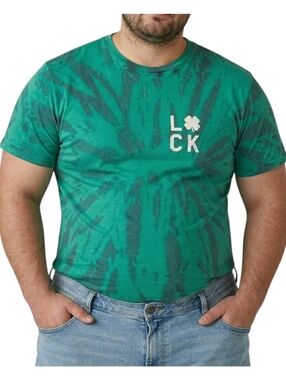 Lucky Brand XXL Tee Lucky Clover Tie Dye Graphic T-Shirt 2XL Cotton Jersey Knit